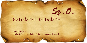 Sziráki Olivér névjegykártya