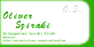 oliver sziraki business card