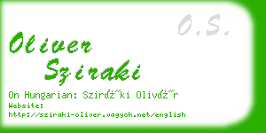 oliver sziraki business card